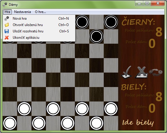 screenshot - zobrazené horné menu - spôsob ukladania hry